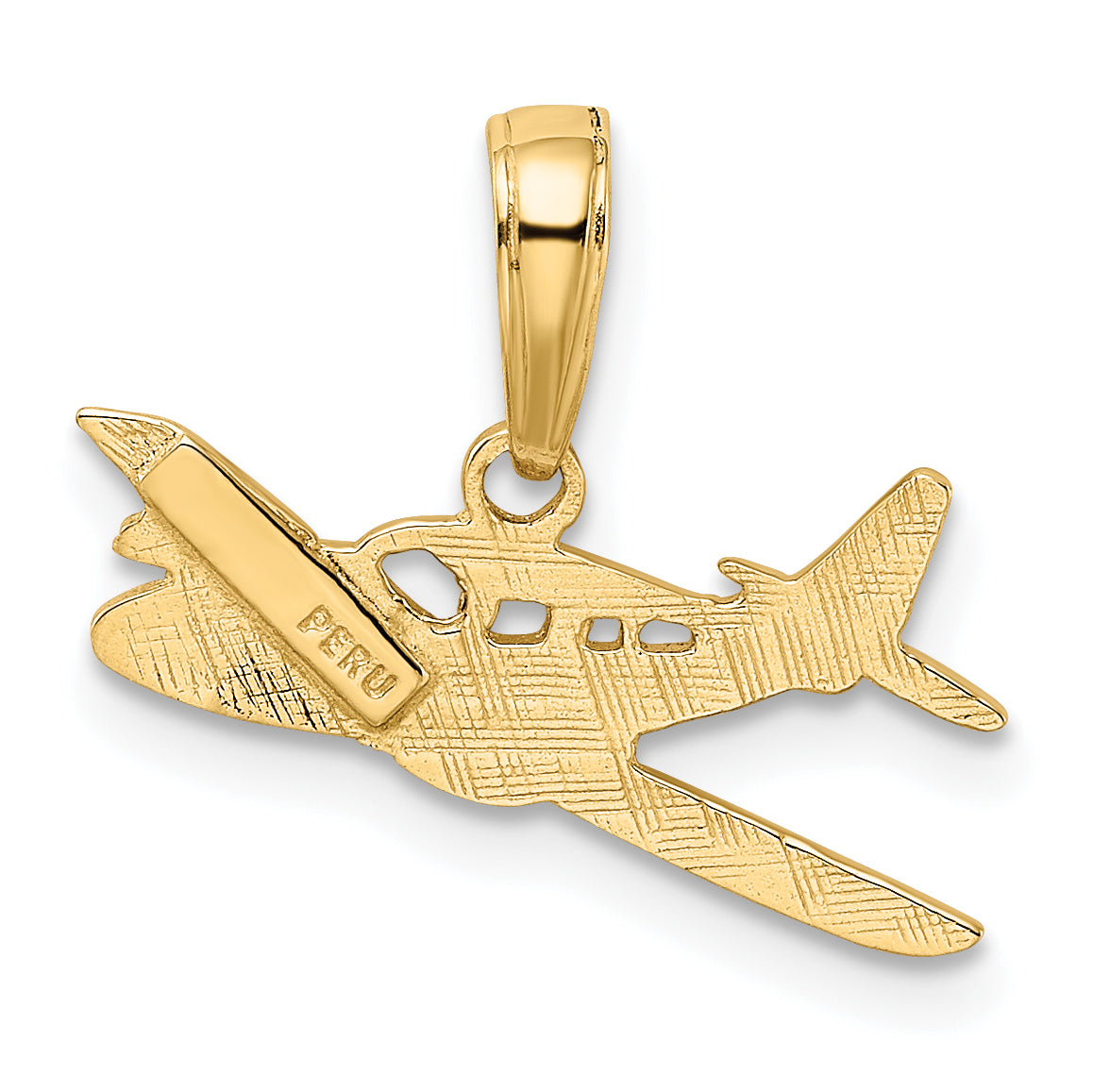 10K Yellow Gold Cessna Plane Pendant