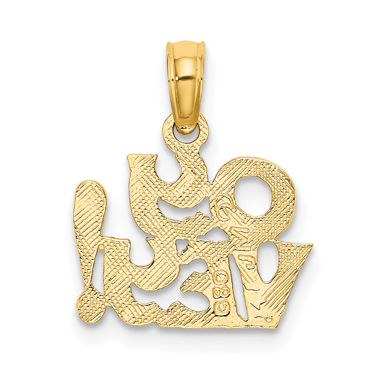 10K Yellow Gold 10K Polished And Engraved Oy Vey Charm