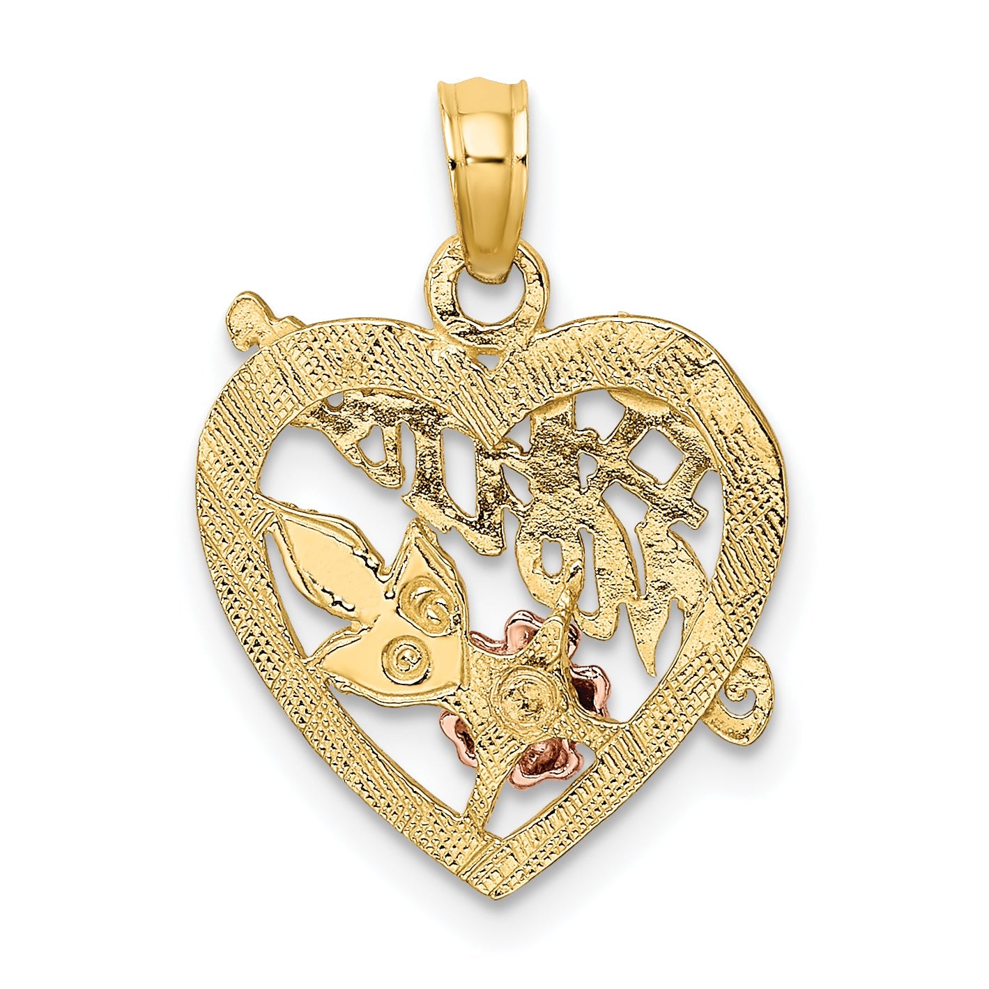 10K Two-Tone 10K W/White Rhodium #1 Mother Heart Charm