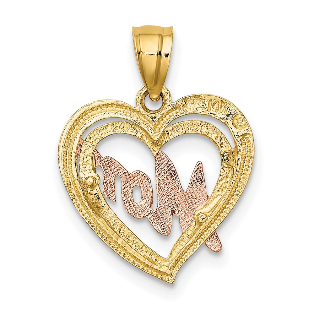 10K Two-Tone Two-Tone Mom Heart Charm