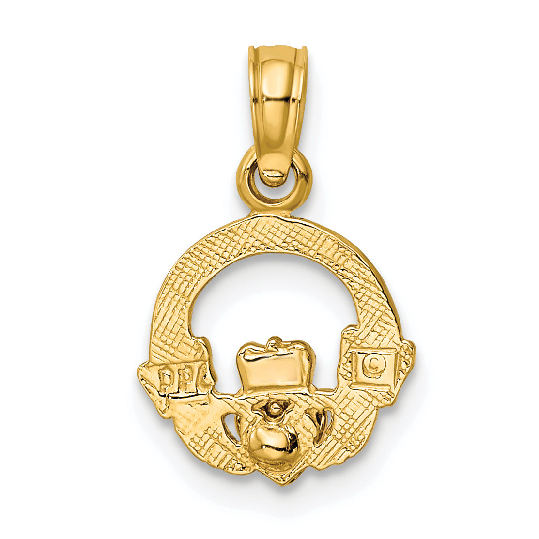 10K Two-Tone Two-Tone Claddagh W/ Heart Charm