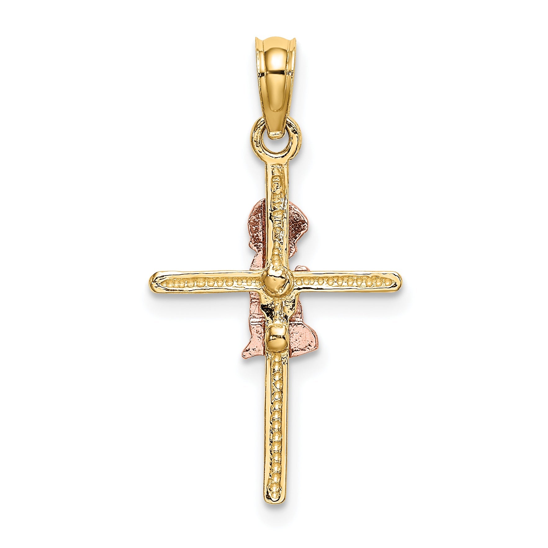10K Two-Tone 10K Two-Tone 2-D Boy On Cross Charm