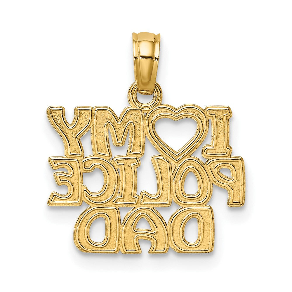 10K Yellow Gold I Heart My Police Dad Charm