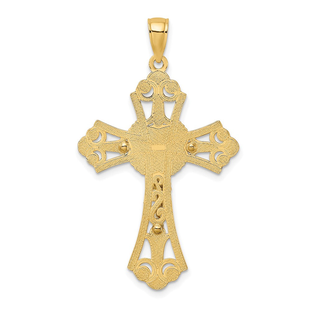 10K Two-Tone 10K Cut-Out Crucifix Charm