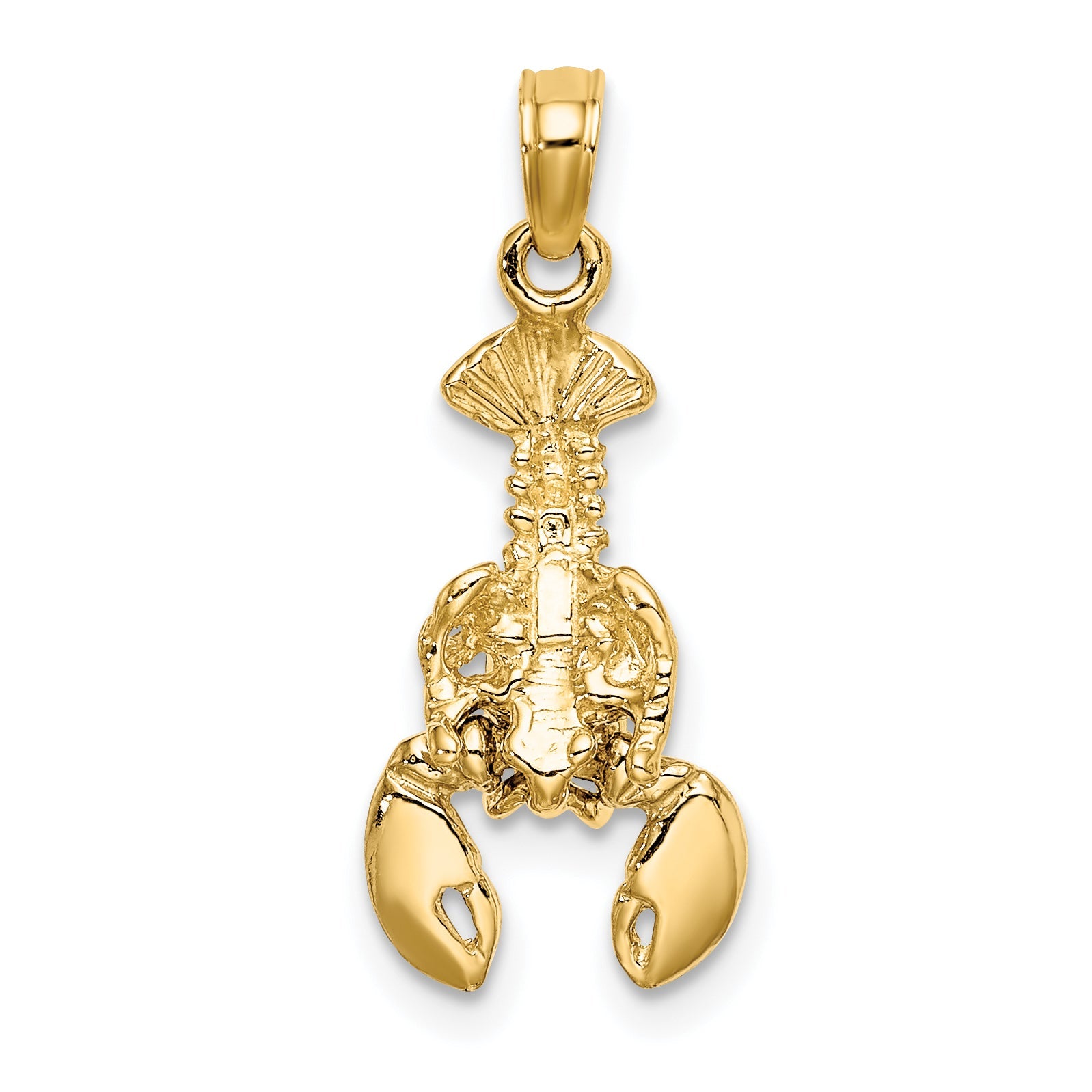 10K Yellow W/Rhodium 10K 2-D Moveable Lobster Charm