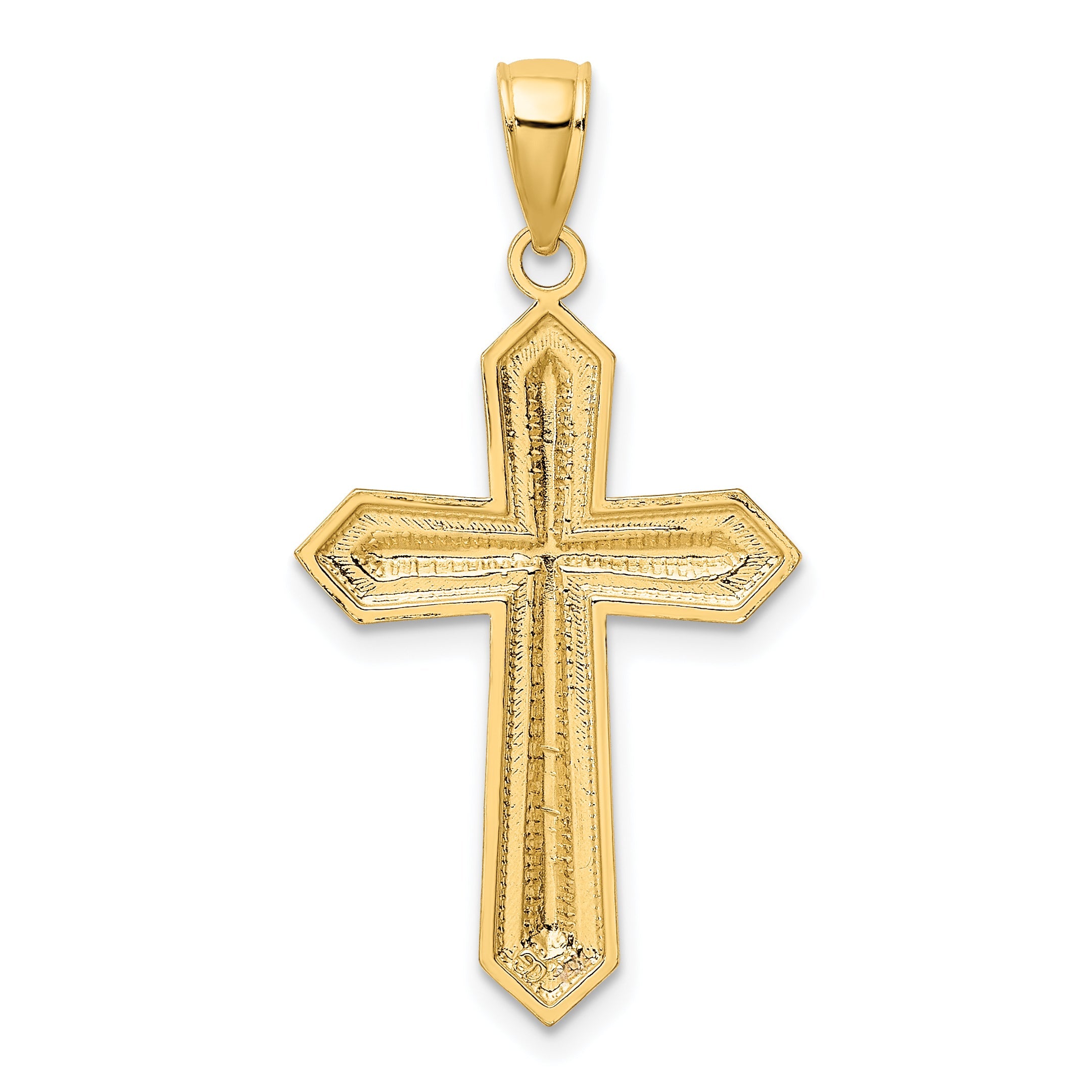 10K Yellow W/Rhodium 10K W/ Rhodium D/C Cross Pendant