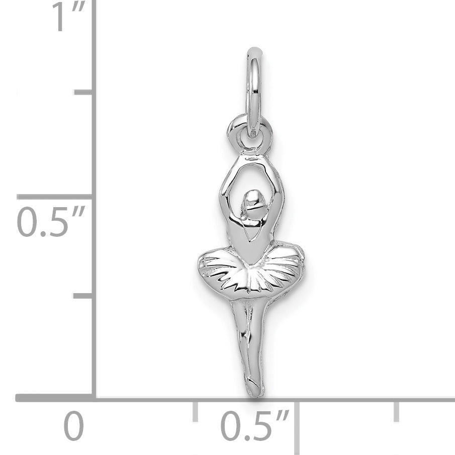 10K White Gold Ballerina Charm