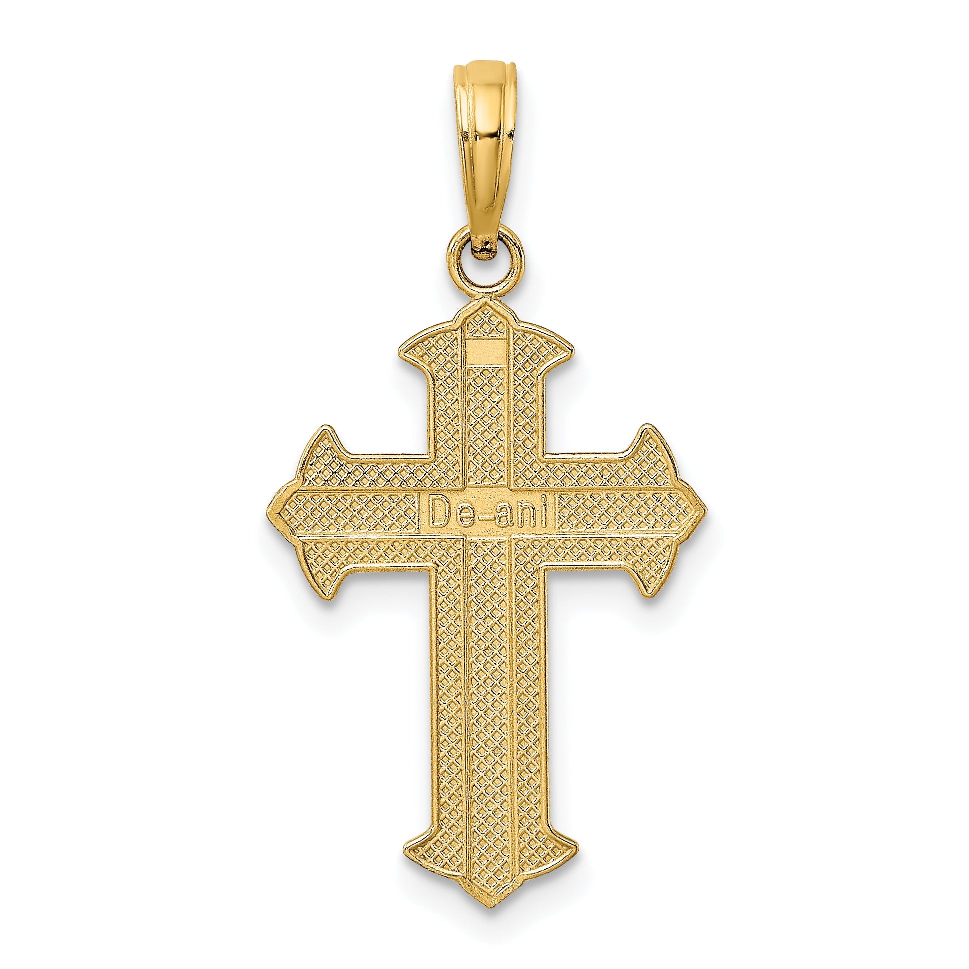 10K Yellow W/Rhodium 10K W/ Rhodium D/C Cross Pendant