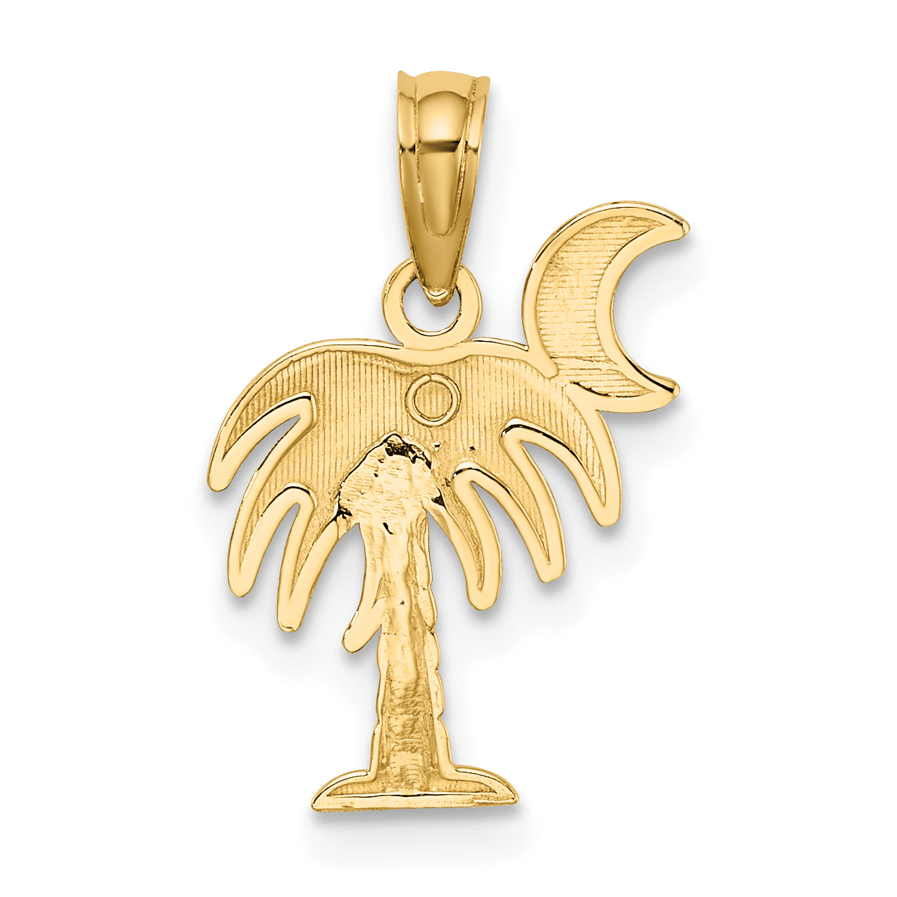 10K Yellow W/Rhodium 10K W/ Rhodium Charleston Palm Tree Charm