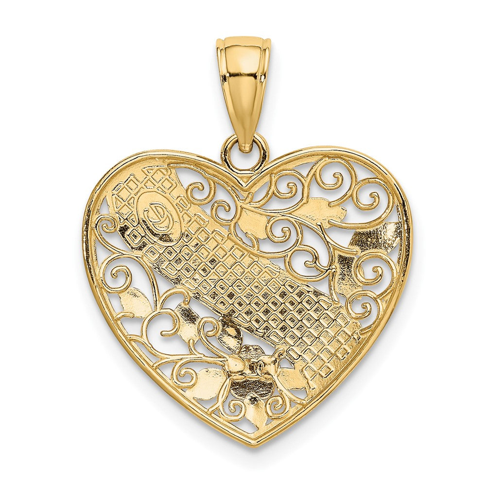 10K Two-Tone 10K W/White Rhodium Grandma Heart Charm