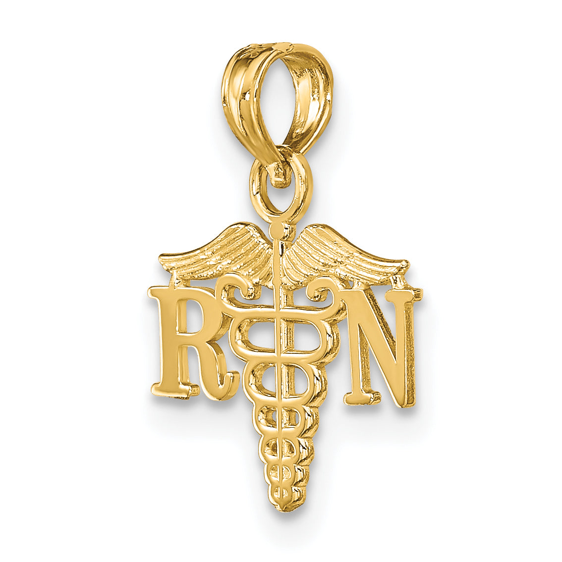 10K Yellow Gold 10K Rn Caduceus Charm