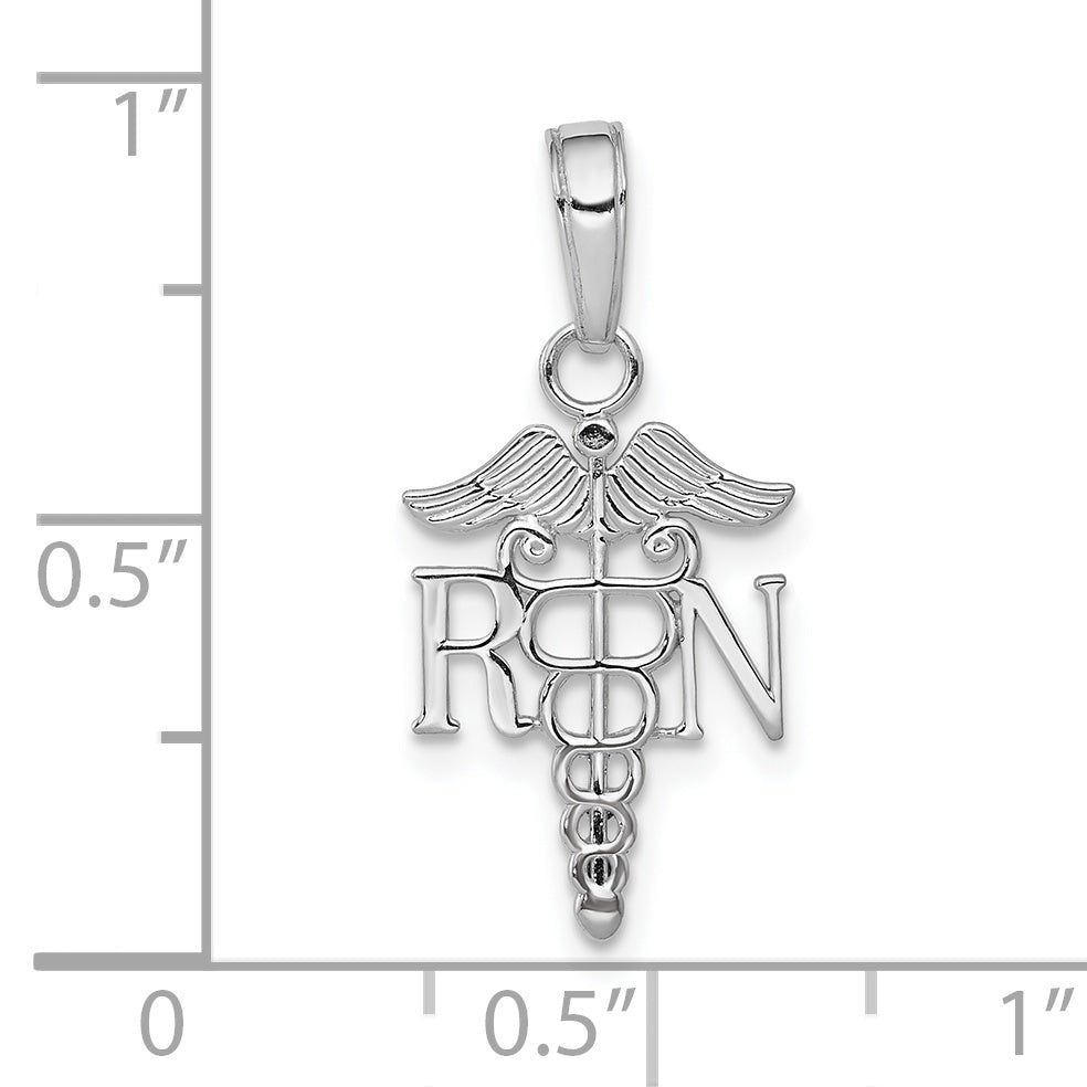 10K White Gold 10K Rn Caduceus Pendant