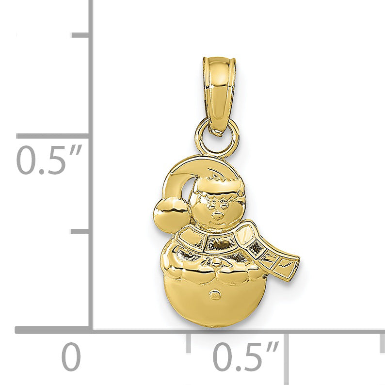10K Yellow Gold Snowman Pendant