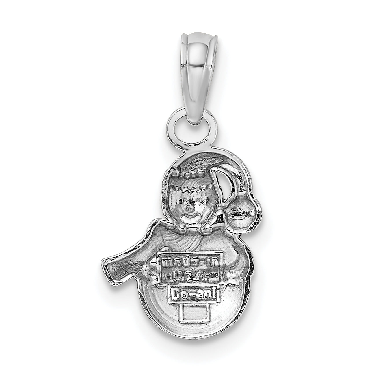 10K White Gold Snowman Pendant
