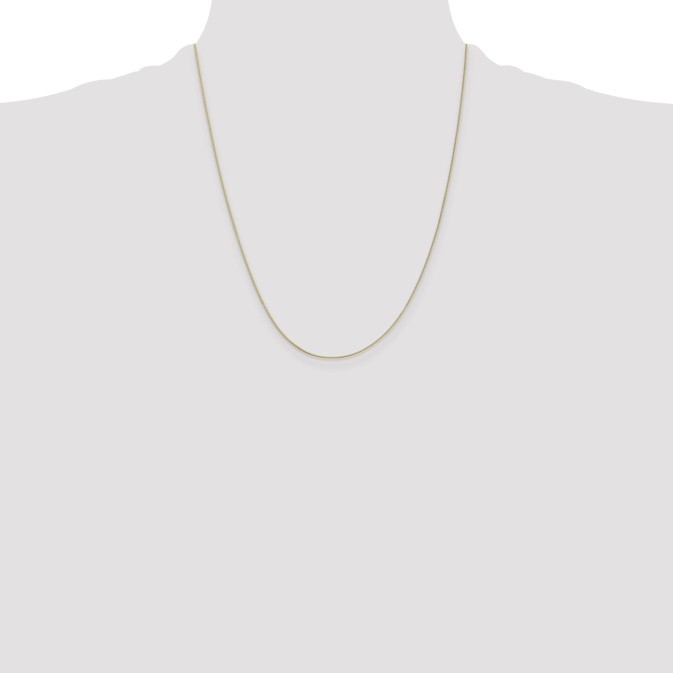 22 Inch 10K Yellow Gold .5mm Box Chain Necklace