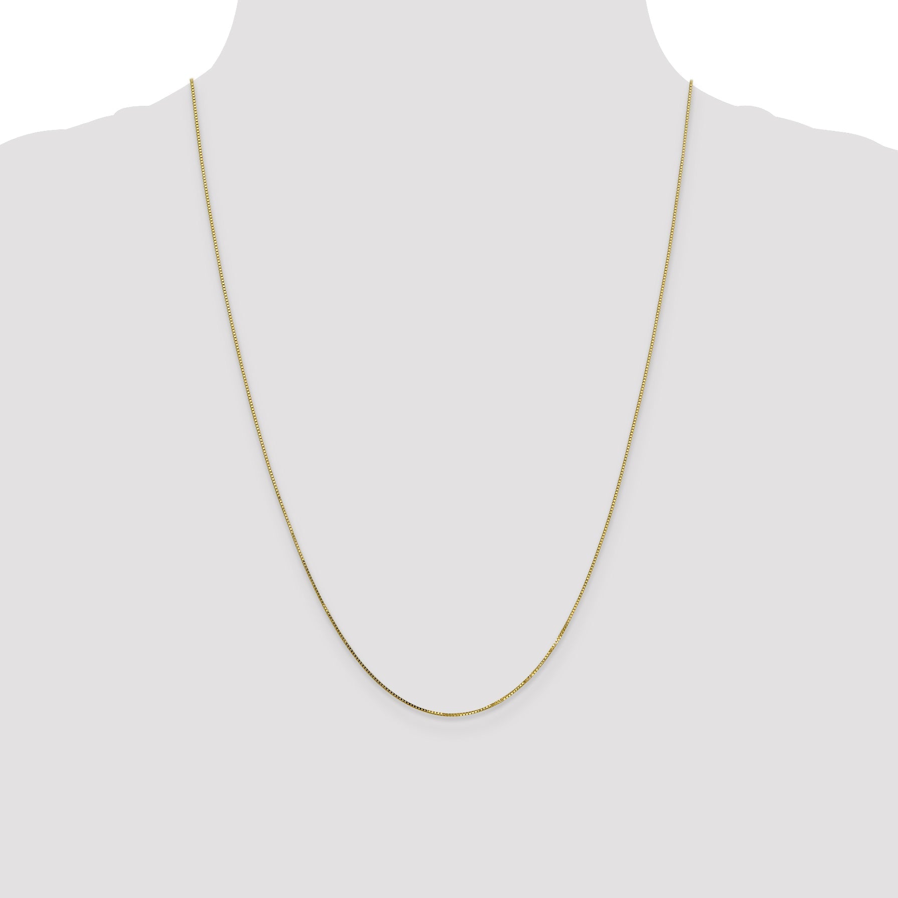 24 Inch 10K .7mm Box Chain Necklace