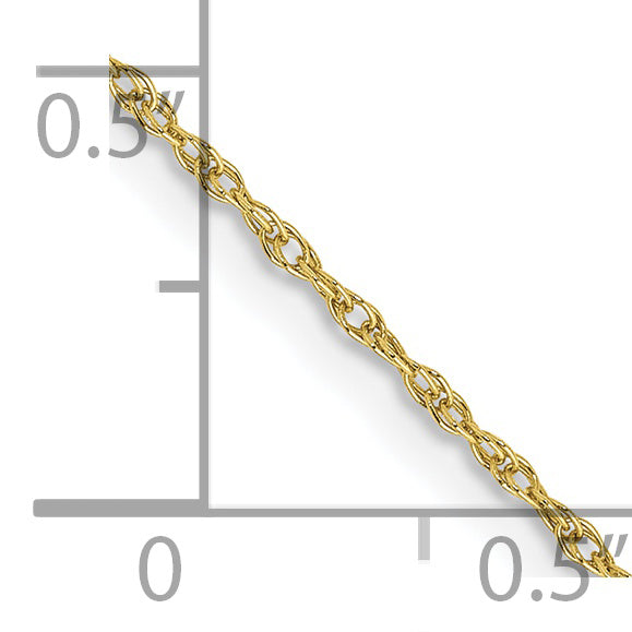 14 Inch 10K .8mm Lite-Baby Rope Chain Necklace