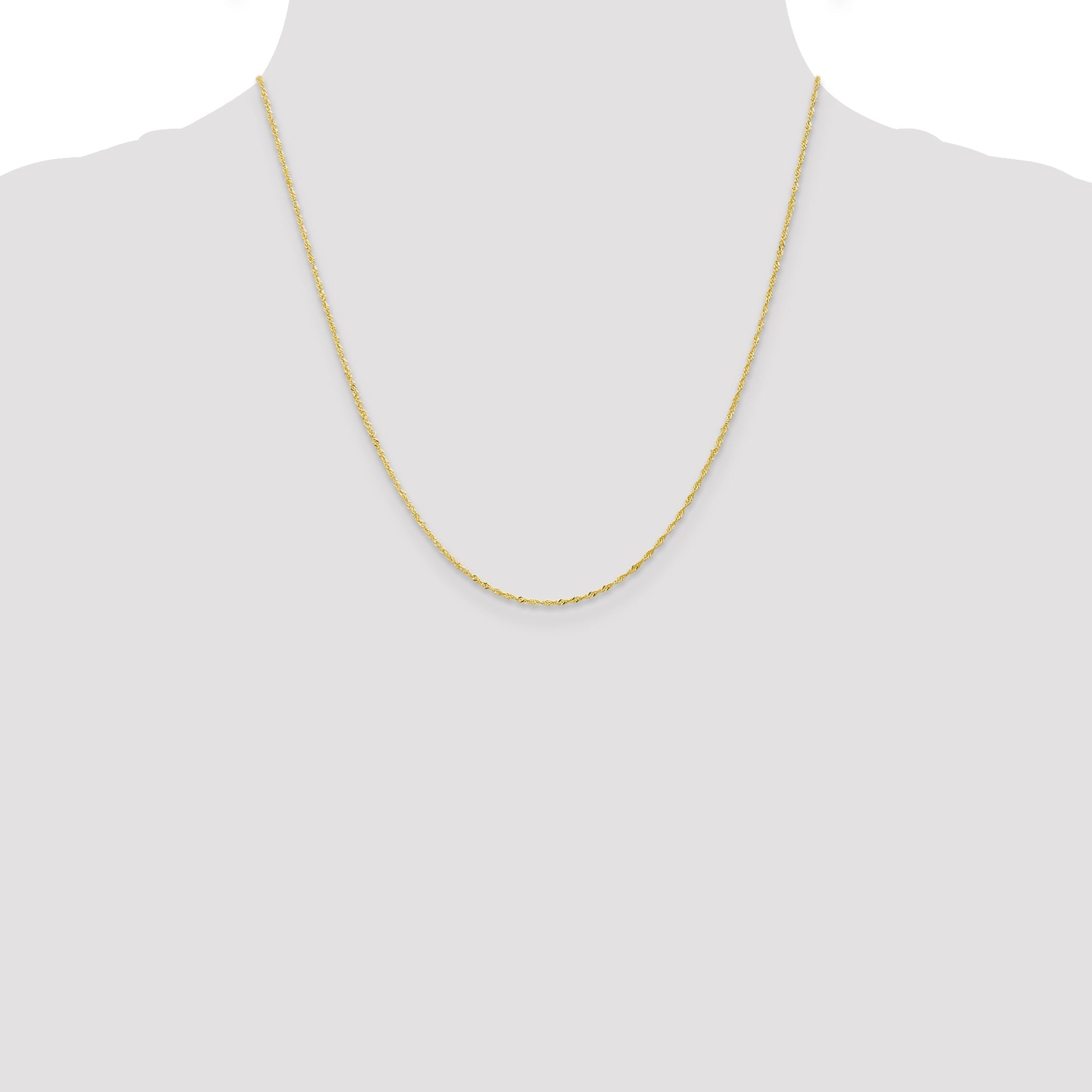 20 Inch 10K 1.1mm Singapore Chain Necklace