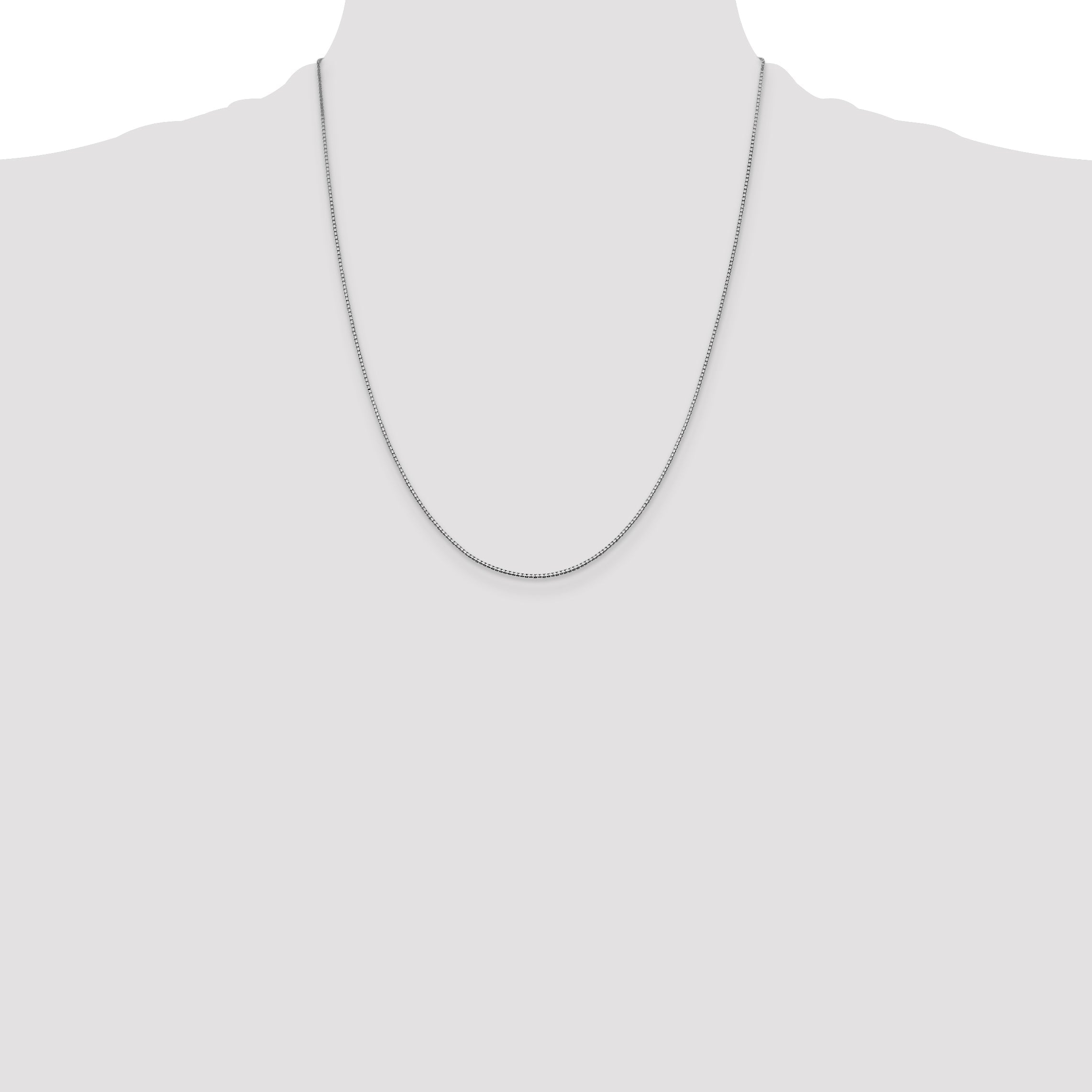 22 Inch 10K White Gold Wg .95mm Box Chain Necklace