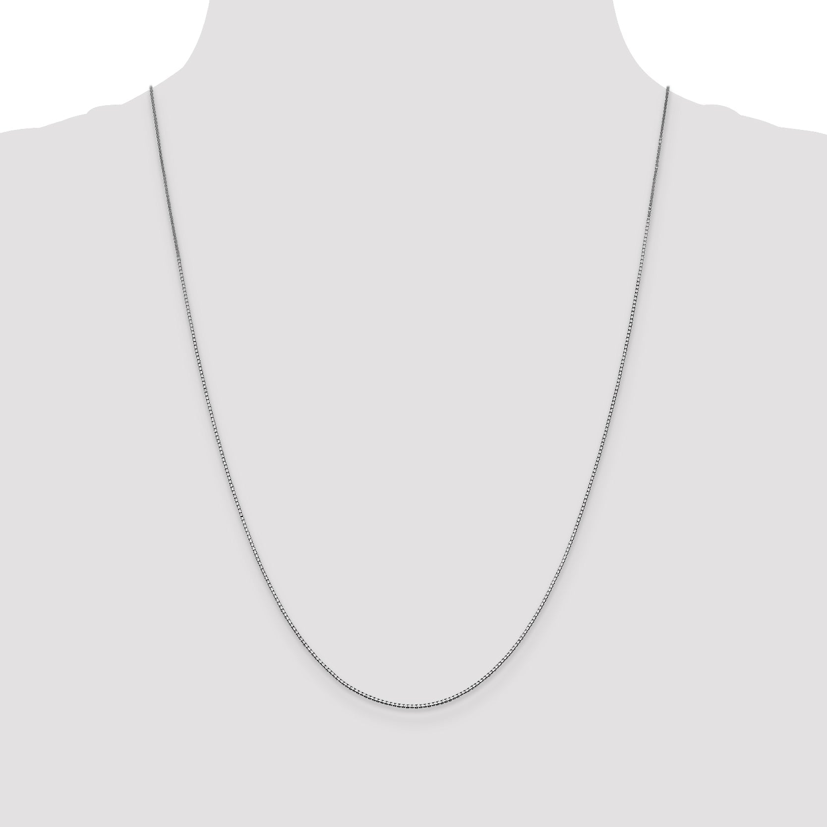24 Inch 10K White Gold Wg .95mm Box Chain Necklace