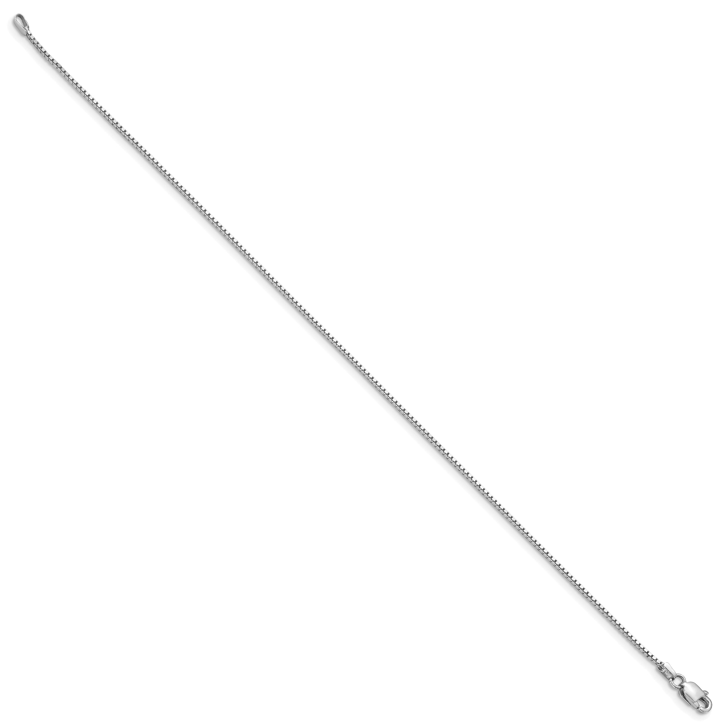 7 Inch 10K White Gold Wg .95mm Box Chain Bracelet