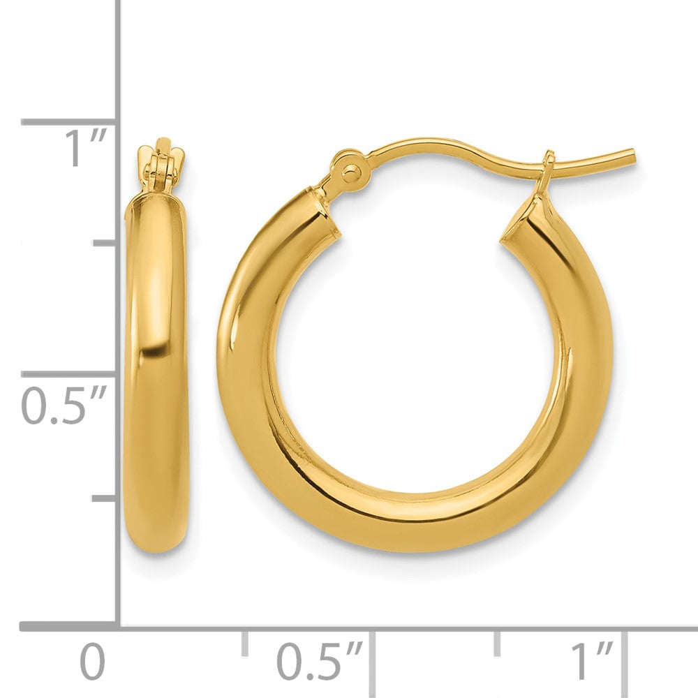 10K Yellow Gold Polished Hinged Hoop Earrings