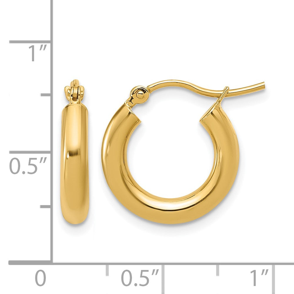 10K Yellow Gold Polished Hinged Hoop Earrings