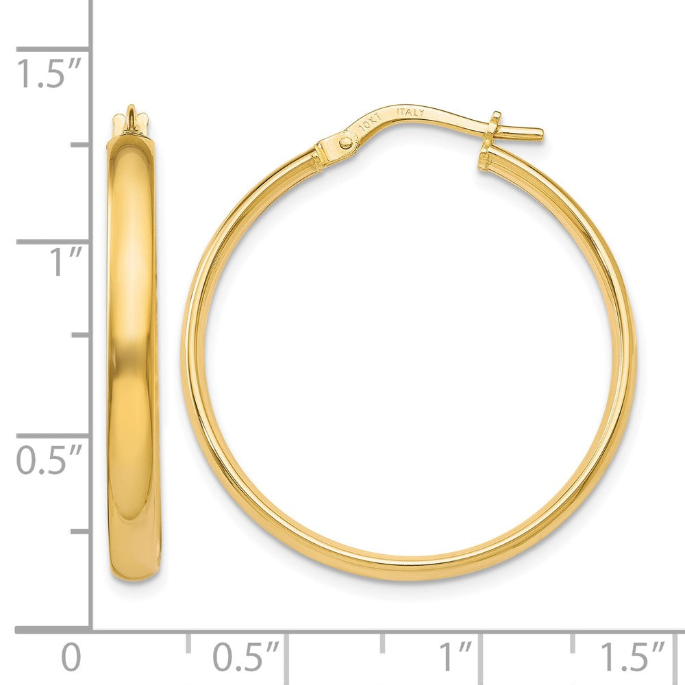 10K Yellow Gold Polished Hoop Earrings