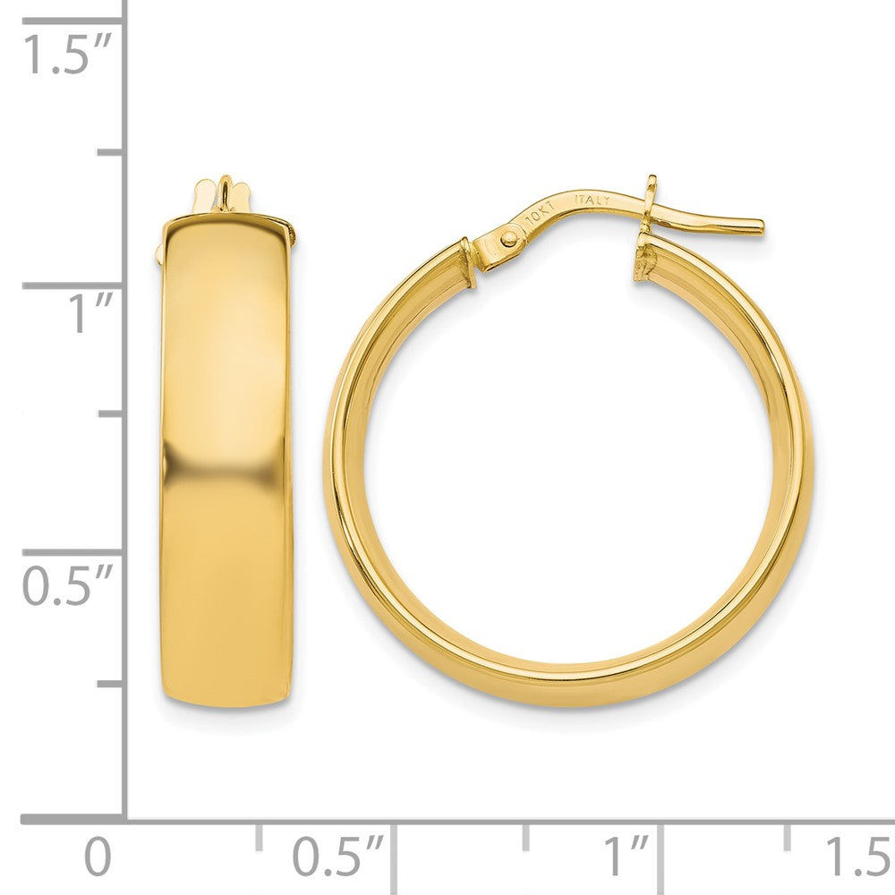 10K Yellow Gold 6mm Polished Hoop Earrings
