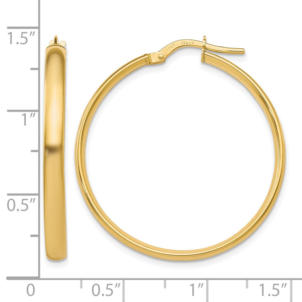 10K Yellow Gold Polished Hoop Earrings