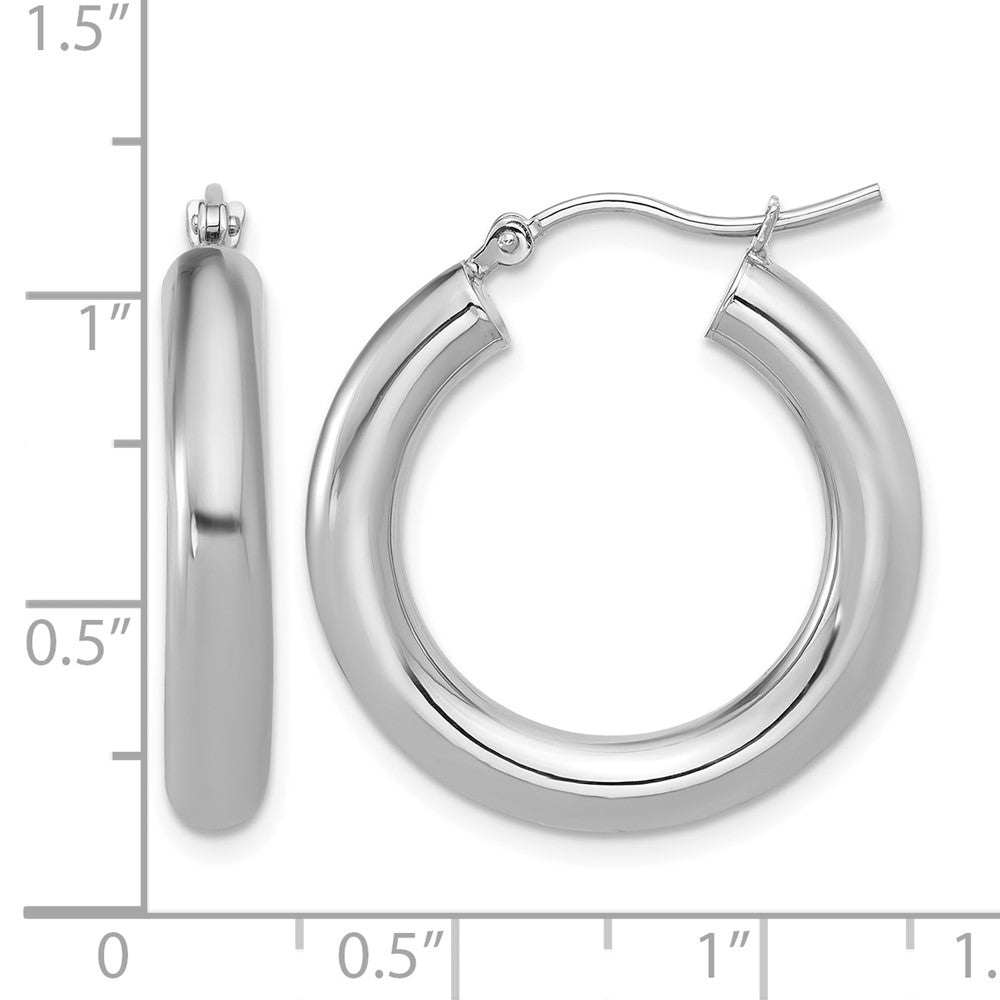 10K White Gold Polished Lightweight Hoop Earrings