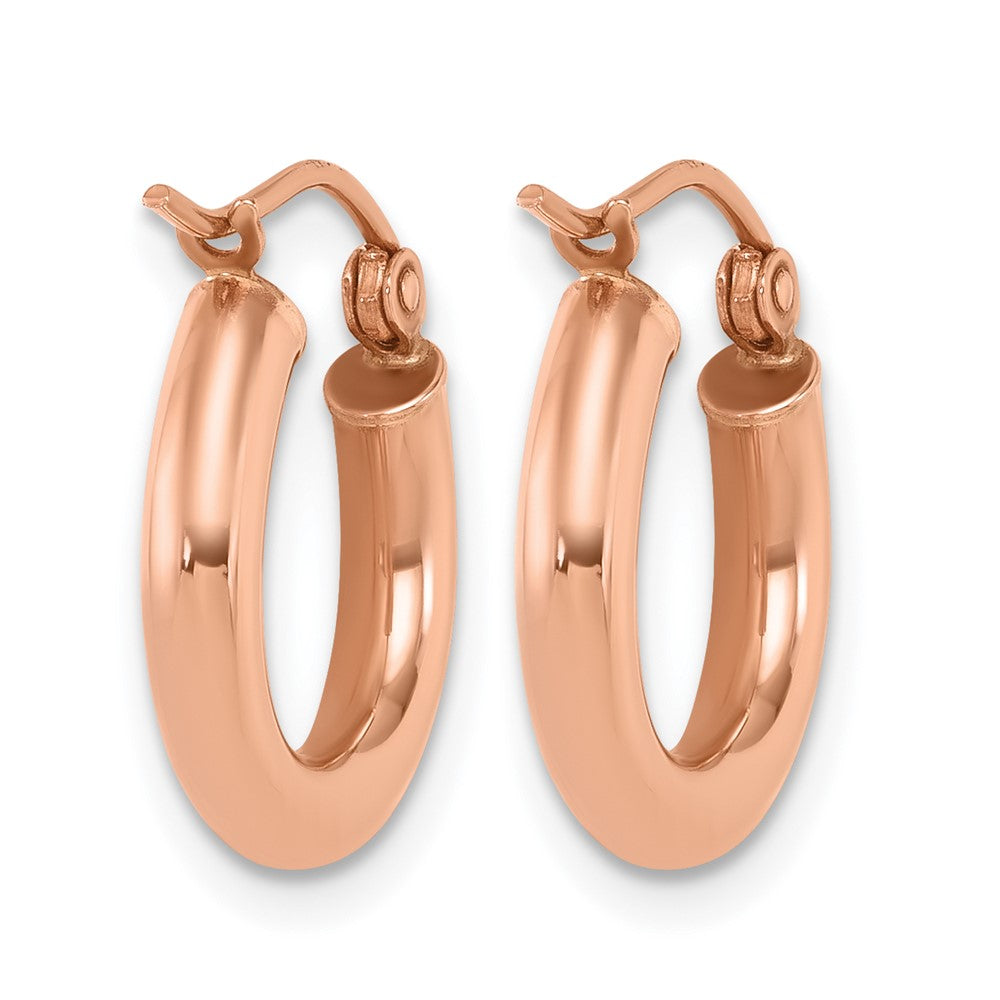 10K Rose Gold Polished Hoop Earrings