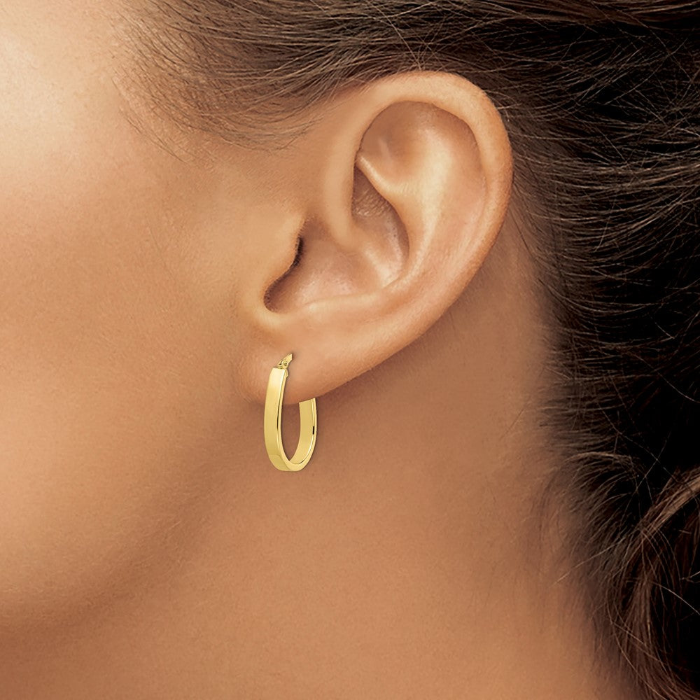 10K Yellow Gold Polished U-Shape Hoop Earrings