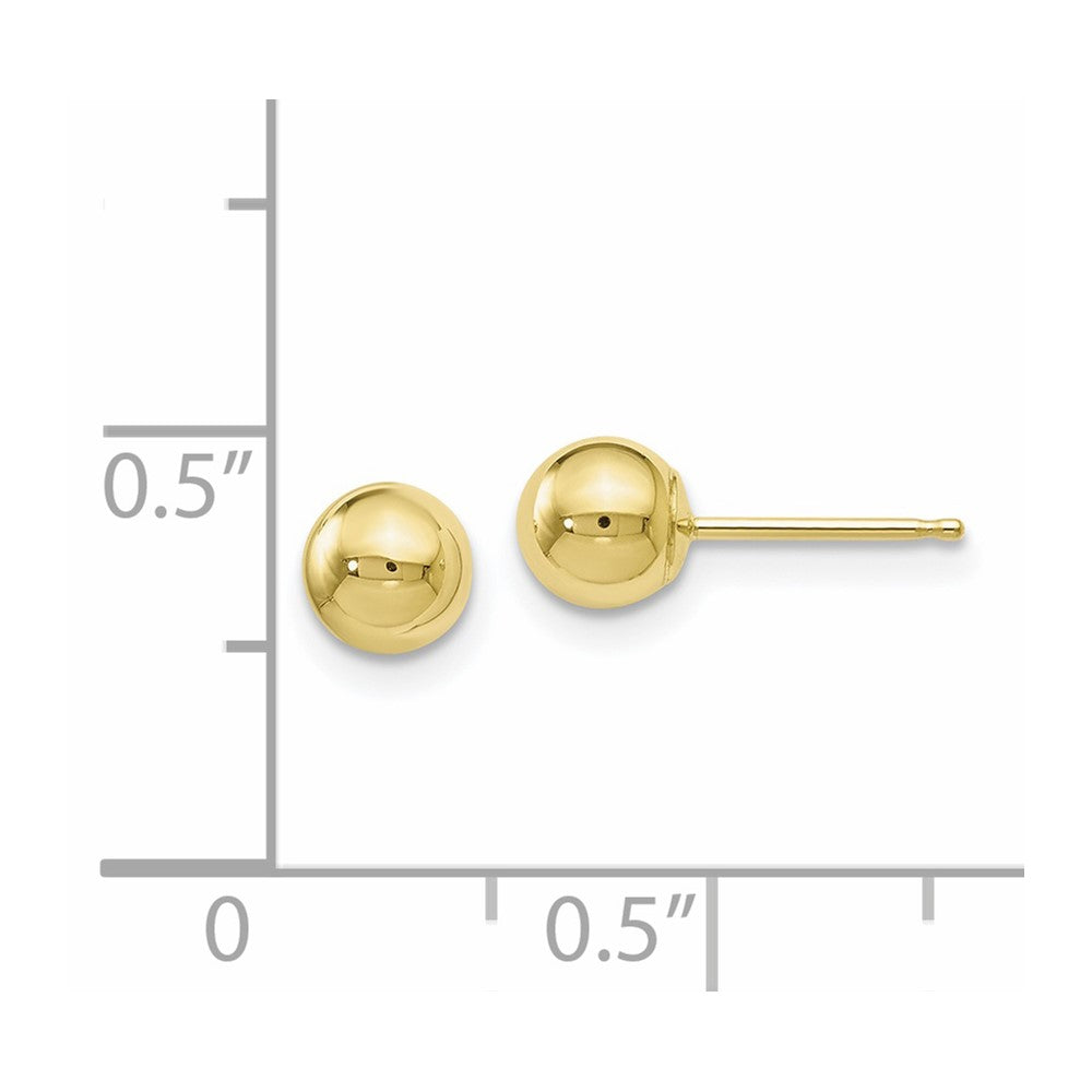 10K Yellow Gold Polished Ball Post Earrings