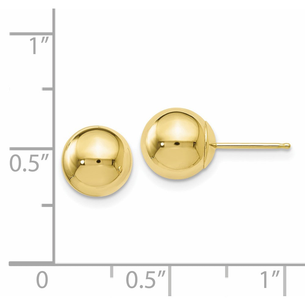 10K Yellow Gold Polished Ball Post Earrings
