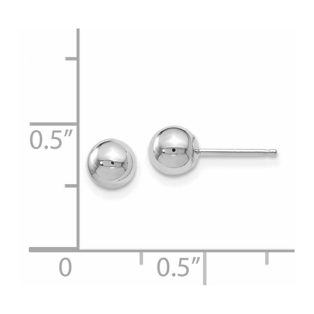 10K White Gold Polished Ball Post Earrings