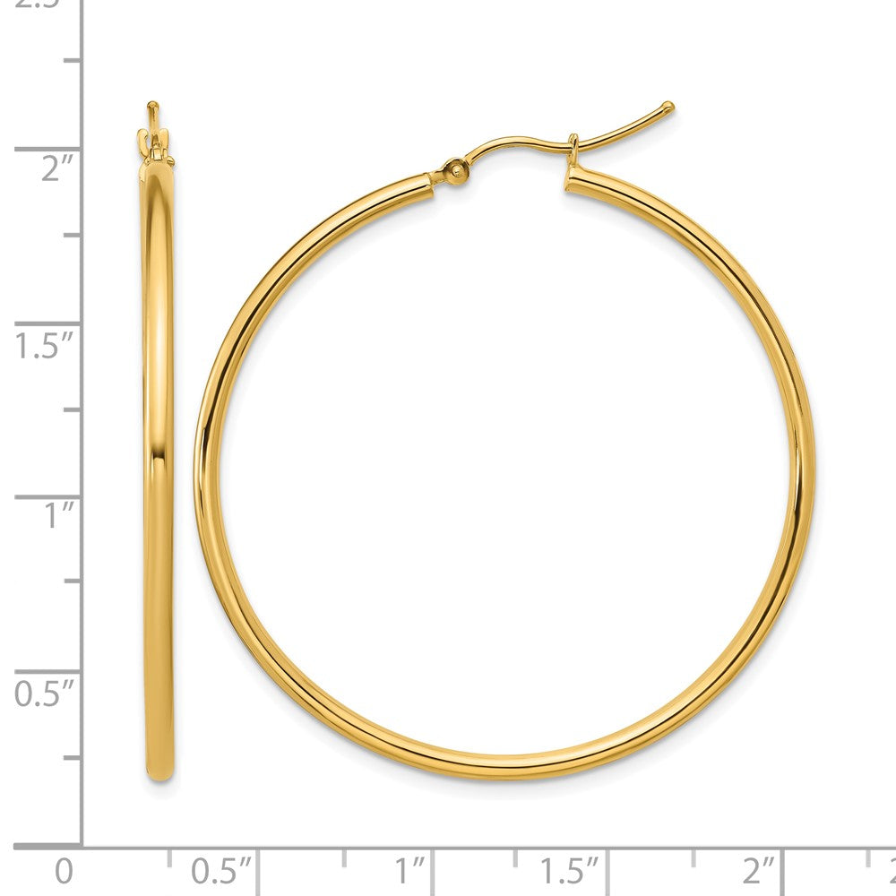 10K Yellow Gold Polished Hinged Hoop Earrings