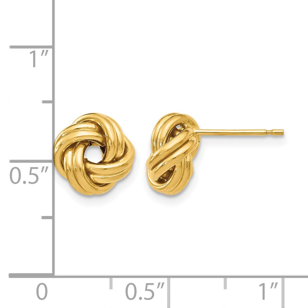10K Yellow Gold Polished Love Knot Post Earrings