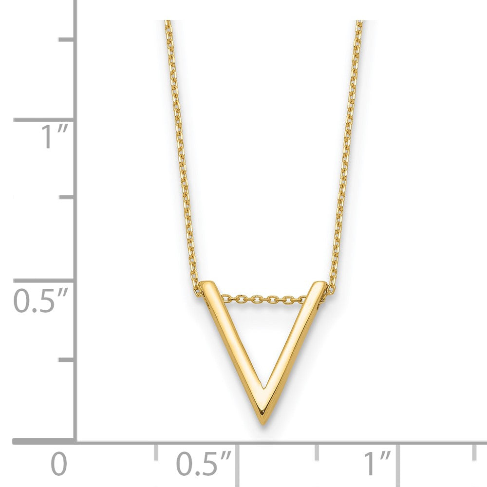 10K Yellow Gold Polished V Necklace