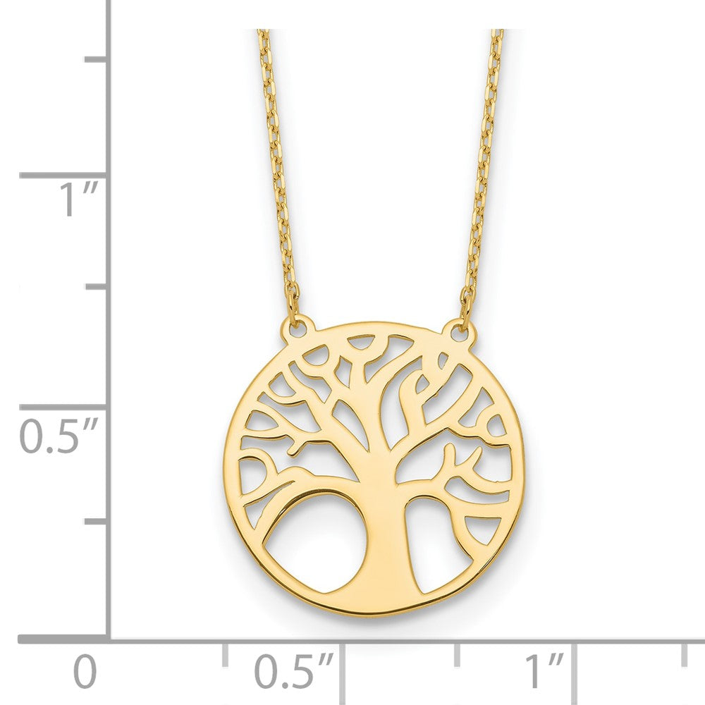 10K Yellow Gold Polished Tree Of Life Necklace