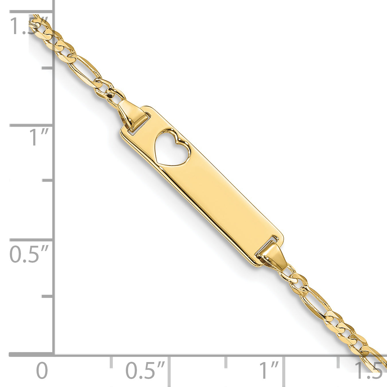10K Yellow Gold Figaro Link Id Bracelet