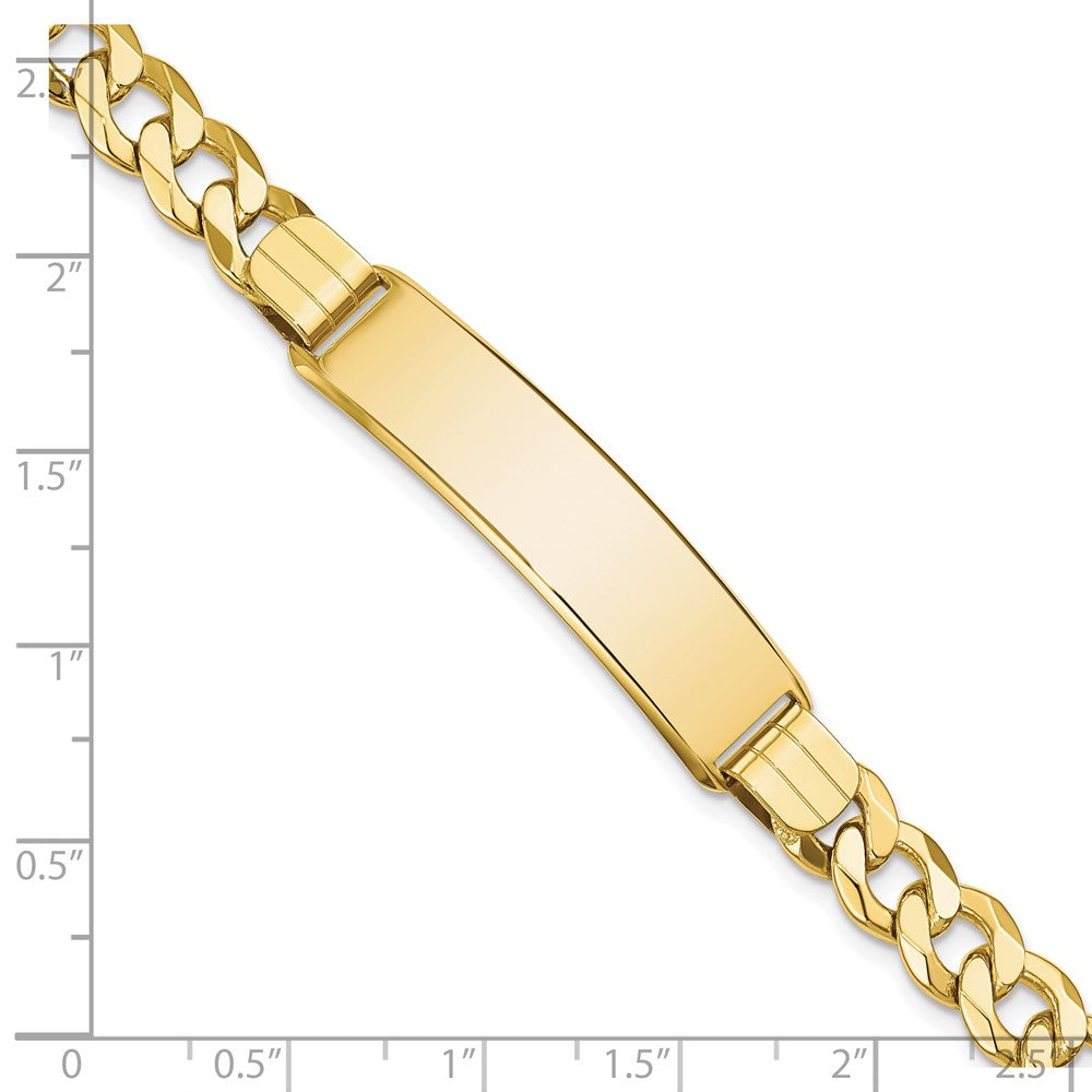 10K Yellow Gold Flat Curb Link Id Bracelet