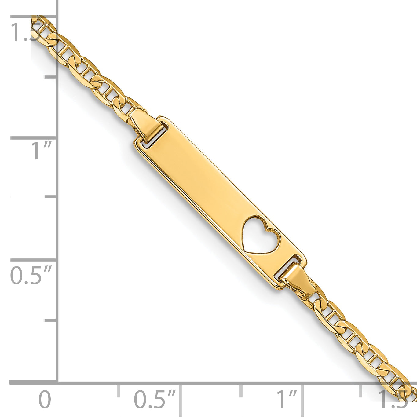 10K Yellow Gold Flat Anchor Link Id Bracelet