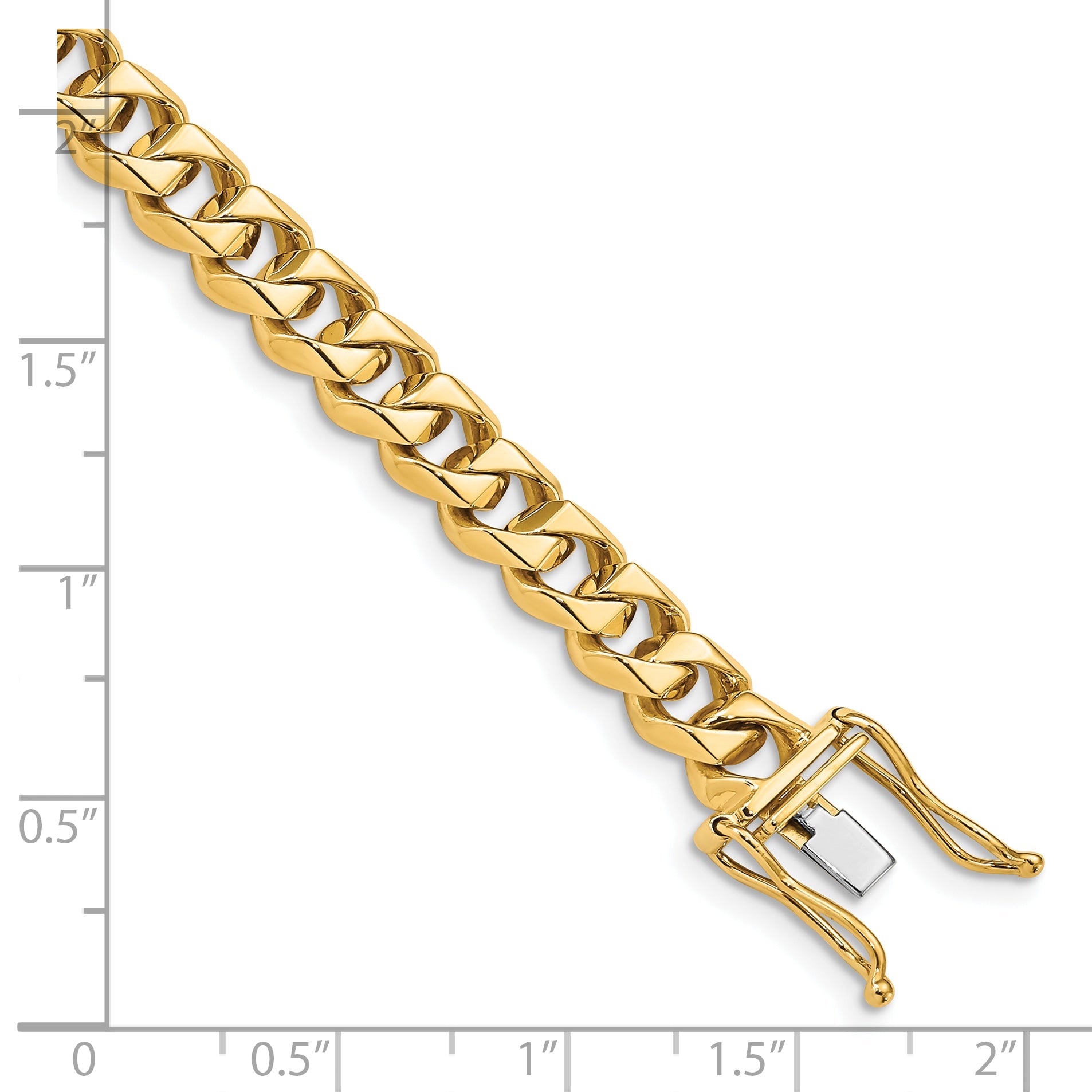10K Yellow Gold 7mm Hand-Polished Traditional Link Bracelet