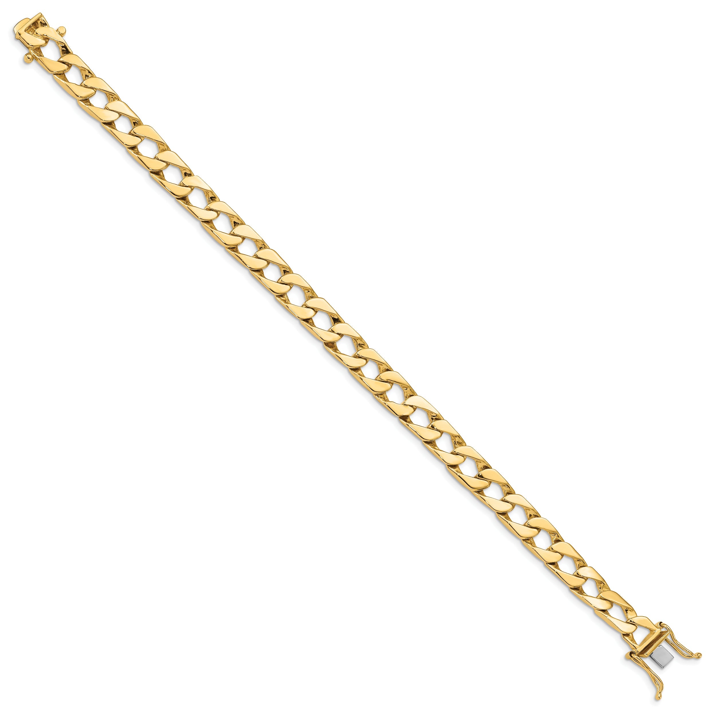 10K Yellow Gold 7.9mm Hand-Polished Fancy Link Bracelet