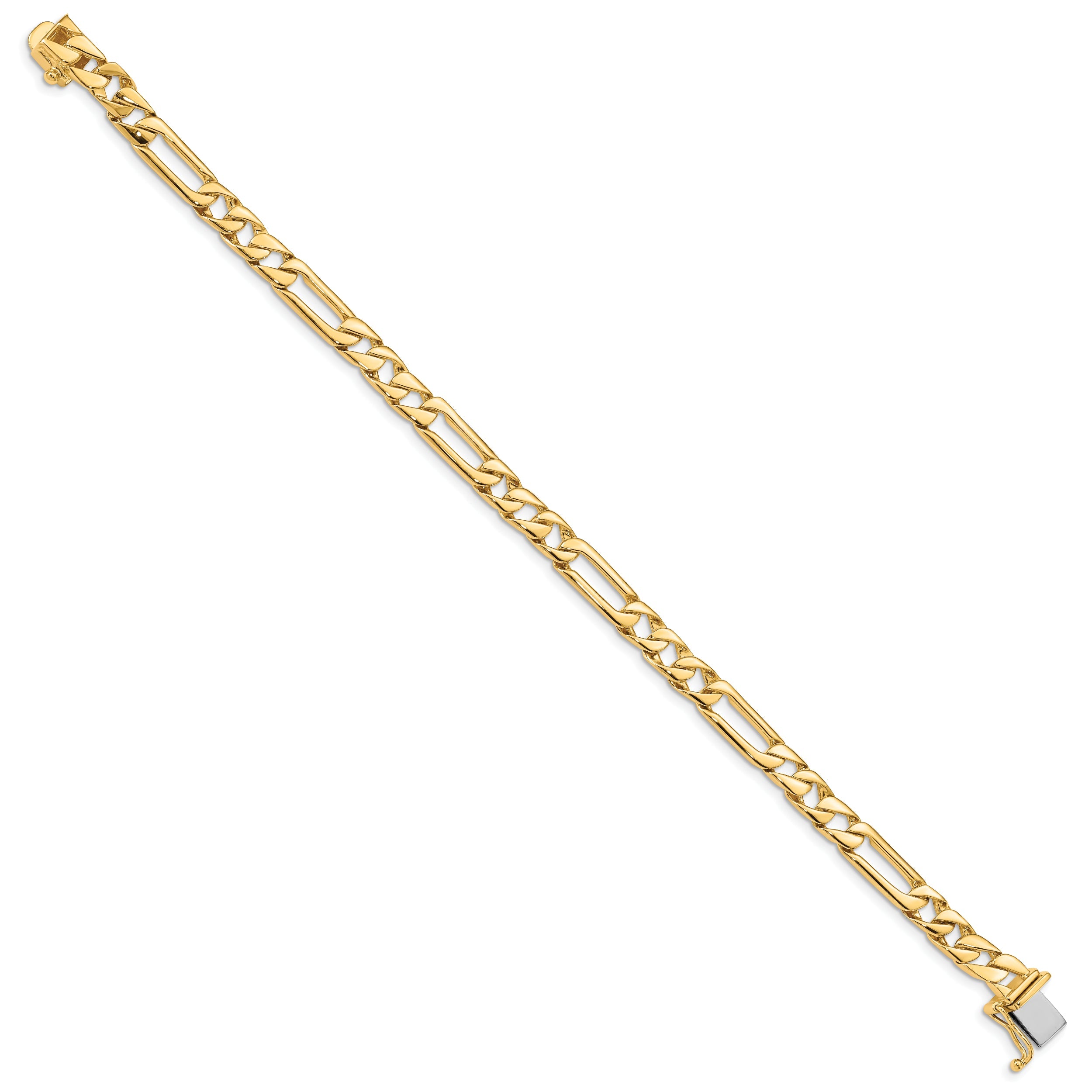 10K Yellow Gold 6mm Hand-Polished Fancy Link Bracelet