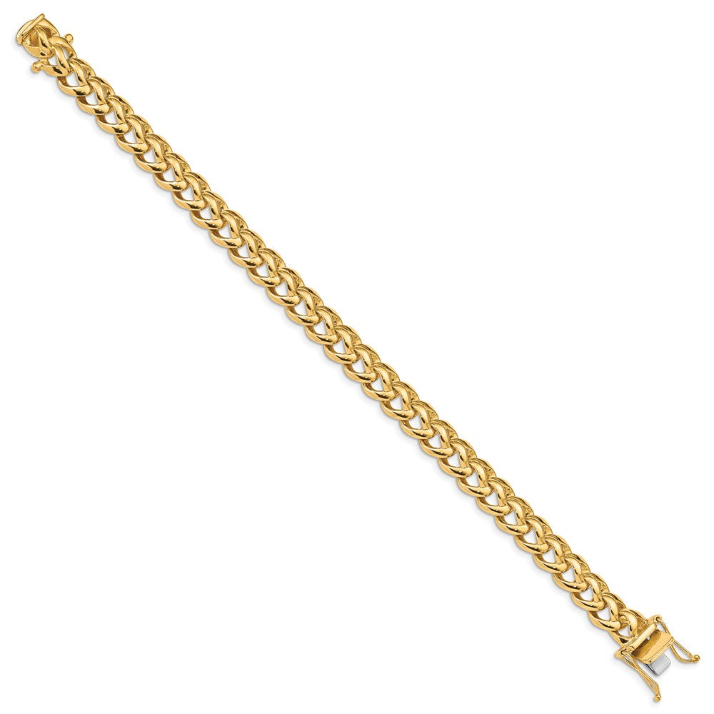 10K Yellow Gold 8.6mm Hand-Polished Fancy Link Bracelet