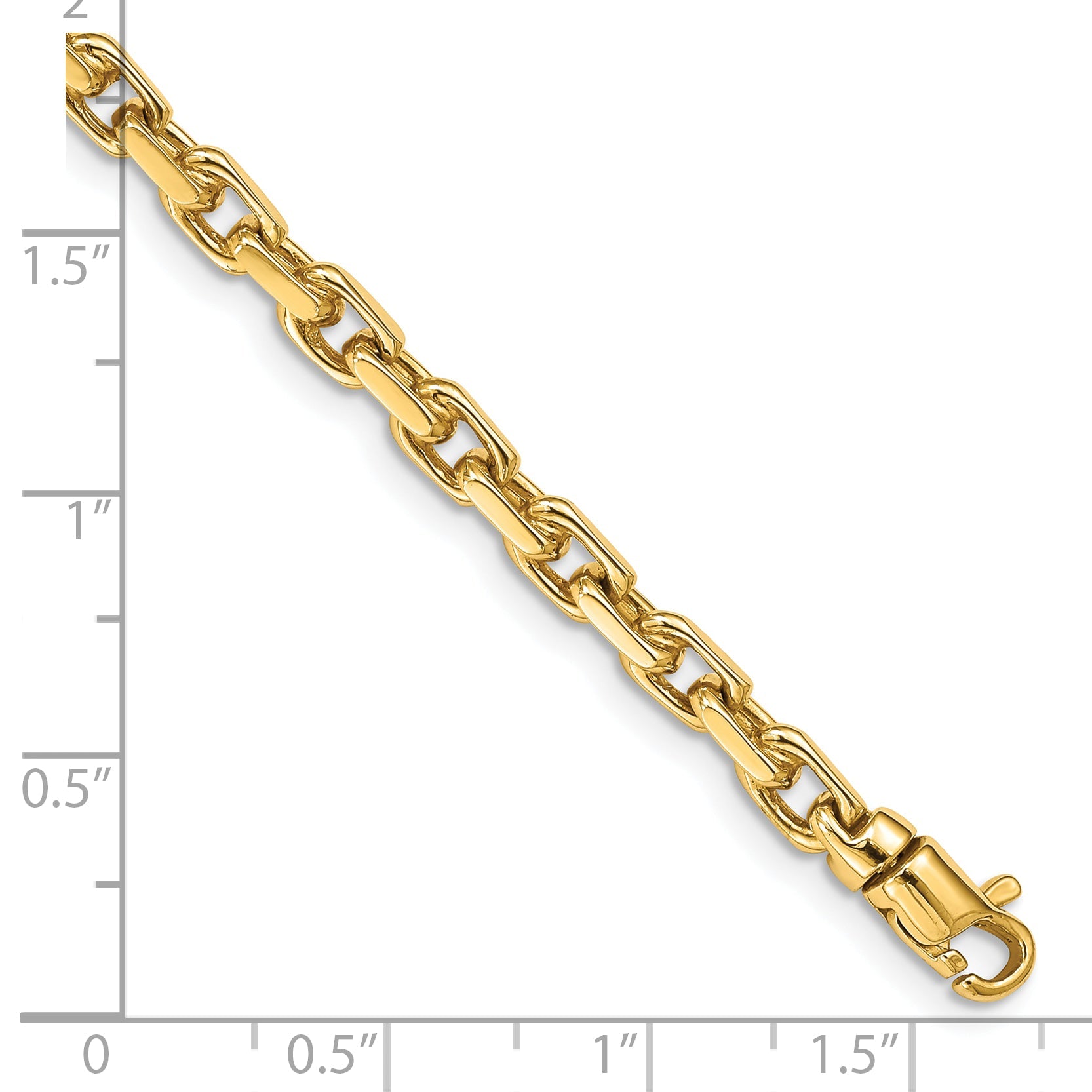 7 Inch 10K Yellow Gold 4.2mm Hand-Polished Fancy Link Chain Bracelet