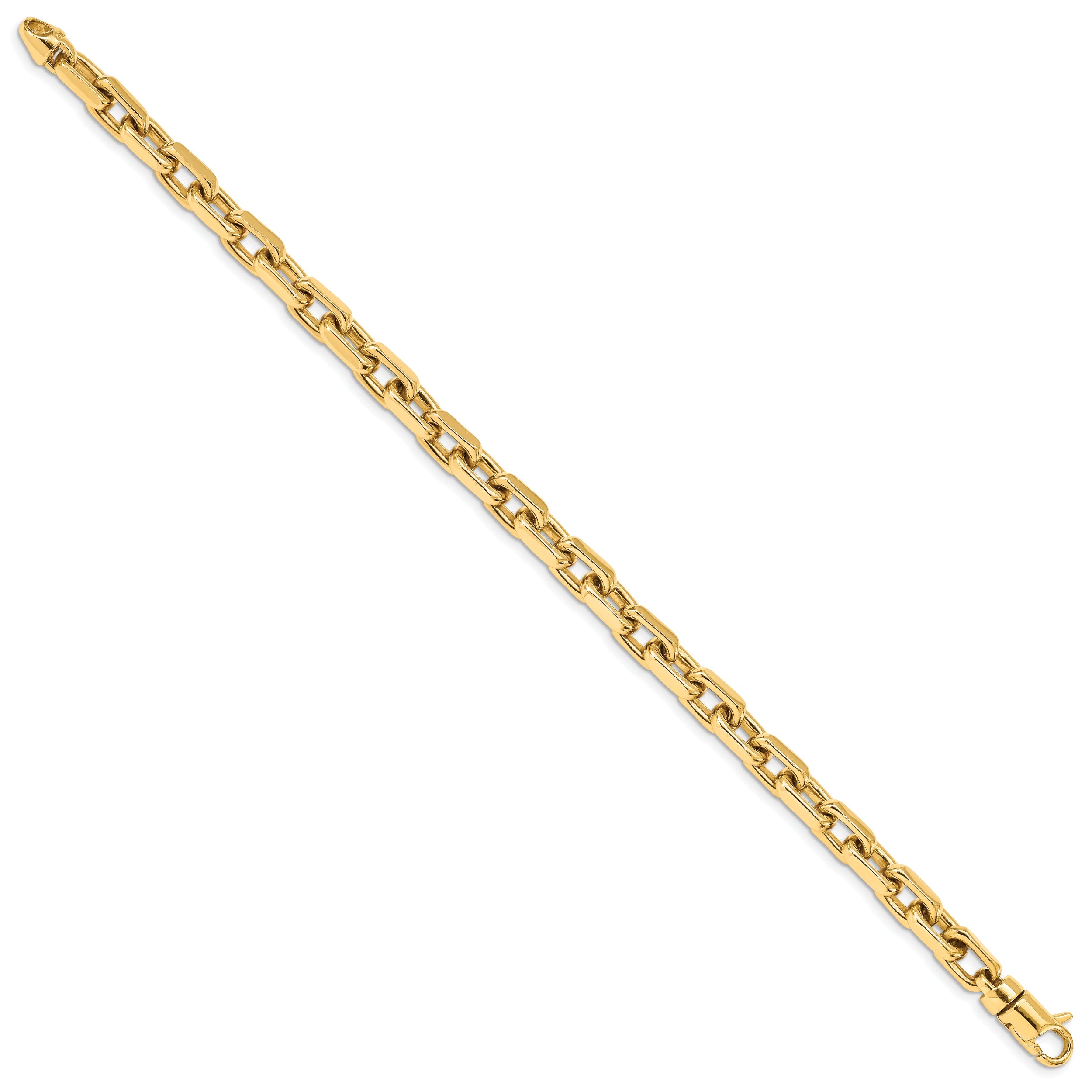 10K Yellow Gold 7mm Hand-Polished Fancy Link Bracelet