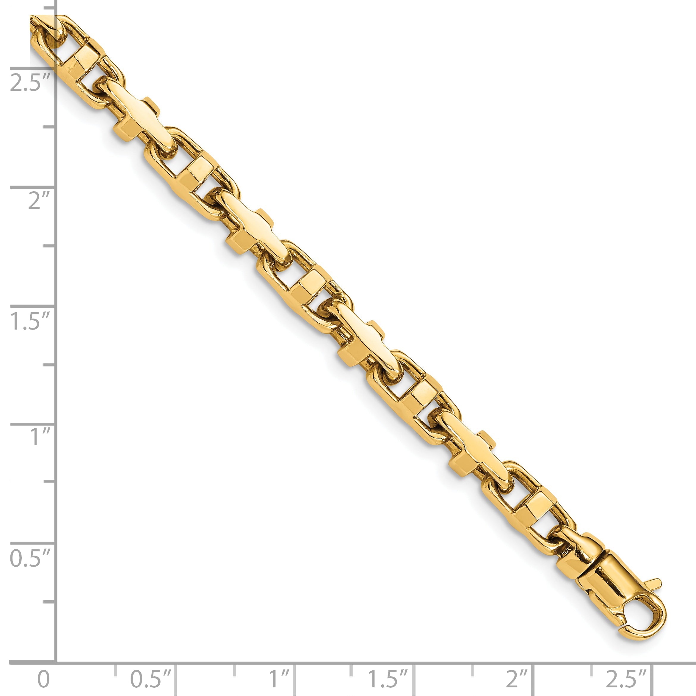 10K Yellow Gold 5mm Hand-Polished Fancy Link Bracelet